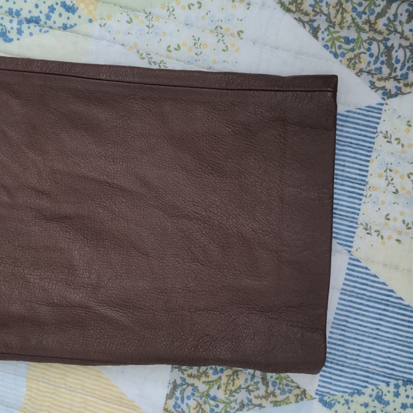 Vintage 90s Y2K High Rise Straight Leg Leather Pants, Brown, Womens 6 - Picture 6 of 7